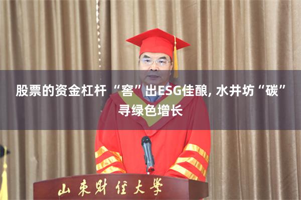 股票的资金杠杆 “窖”出ESG佳酿, 水井坊“碳”寻绿色增长