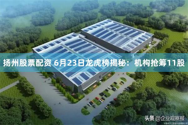 扬州股票配资 6月23日龙虎榜揭秘：机构抢筹11股
